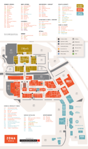 Map of the Zona Rosa Proprty showing the location of our various tenants.